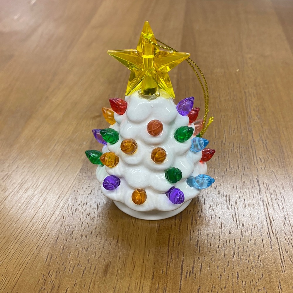 Glass porcelain Christmas tree ornament